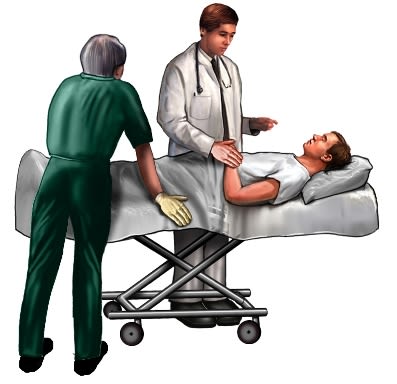 Man gurney physician